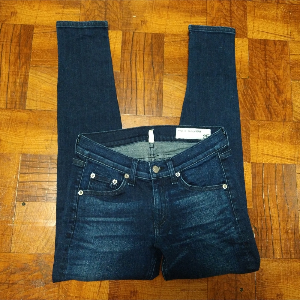 Rag & Bone Southport Blue Jeans Zipper Capri Skinny Women's Size 25